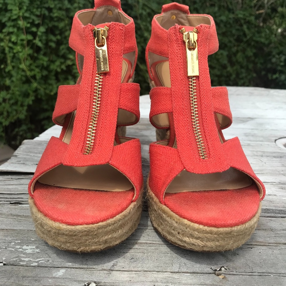 Michael Kors Berkley Wedge Heeled Sandals Size 7M - Picture 2 of 9